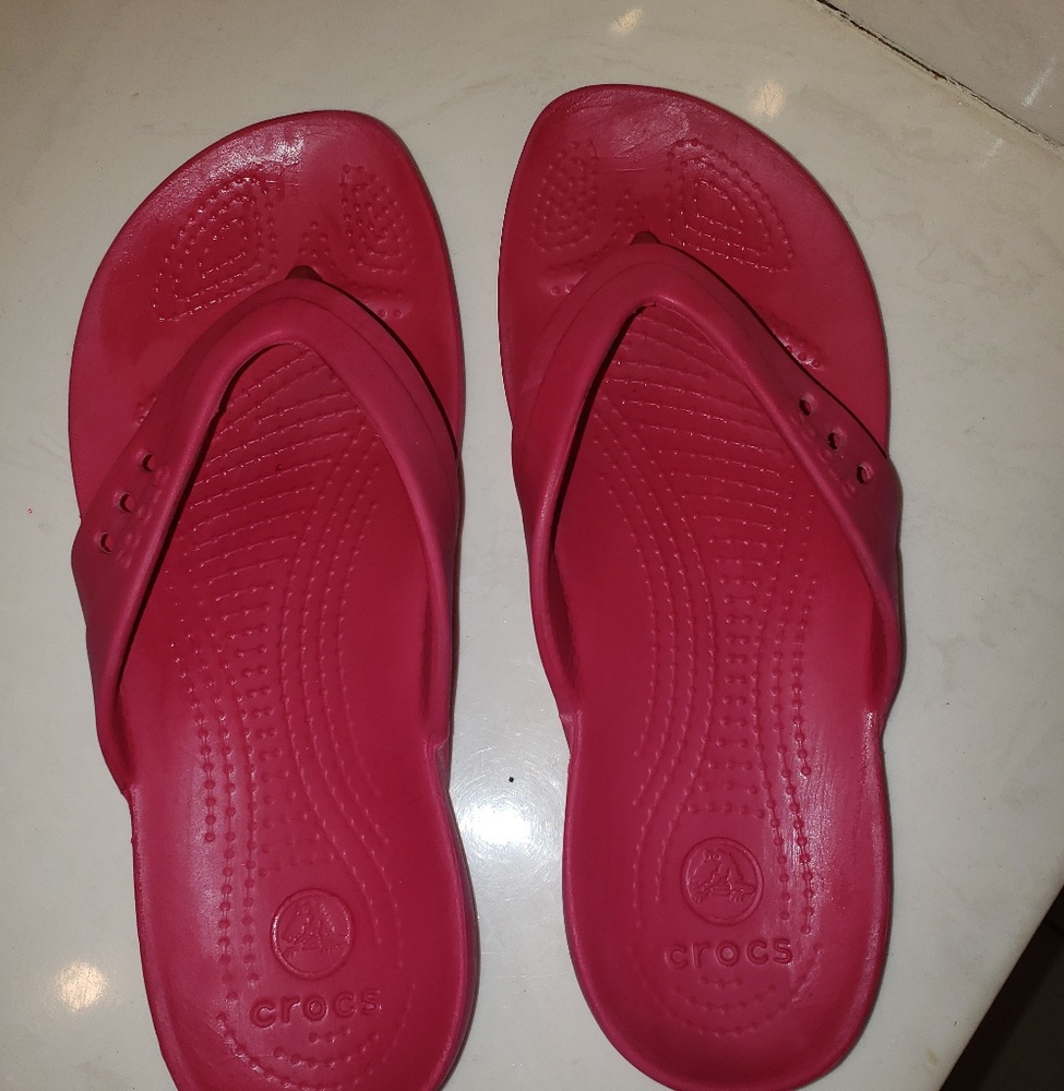 Hot Pink Sandals Crocs size W 8